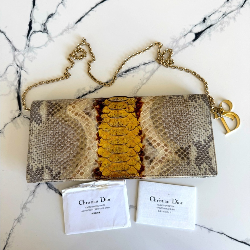 Dior Python Print Clutch. EUC